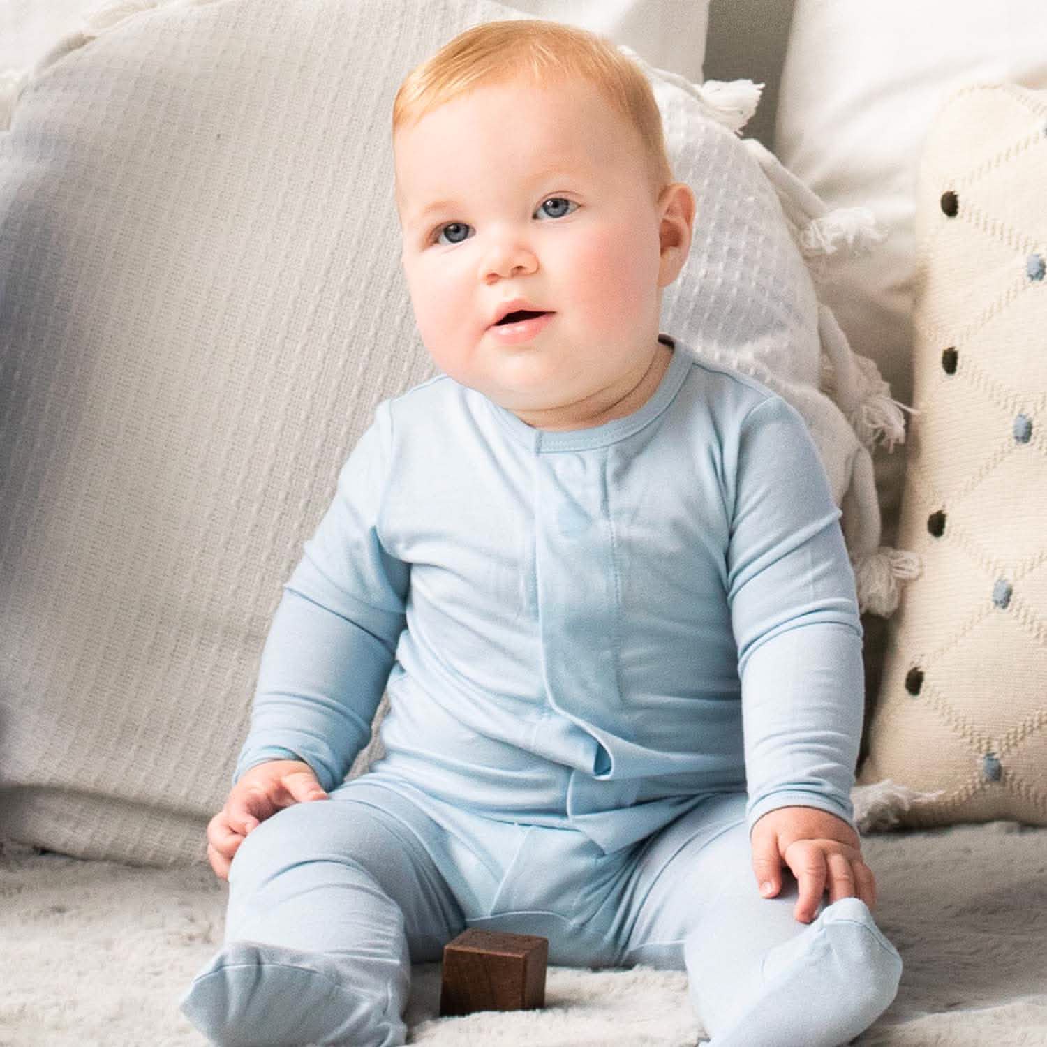 baby blue modal magnetic parent favorite footie - re-loved - Image 3