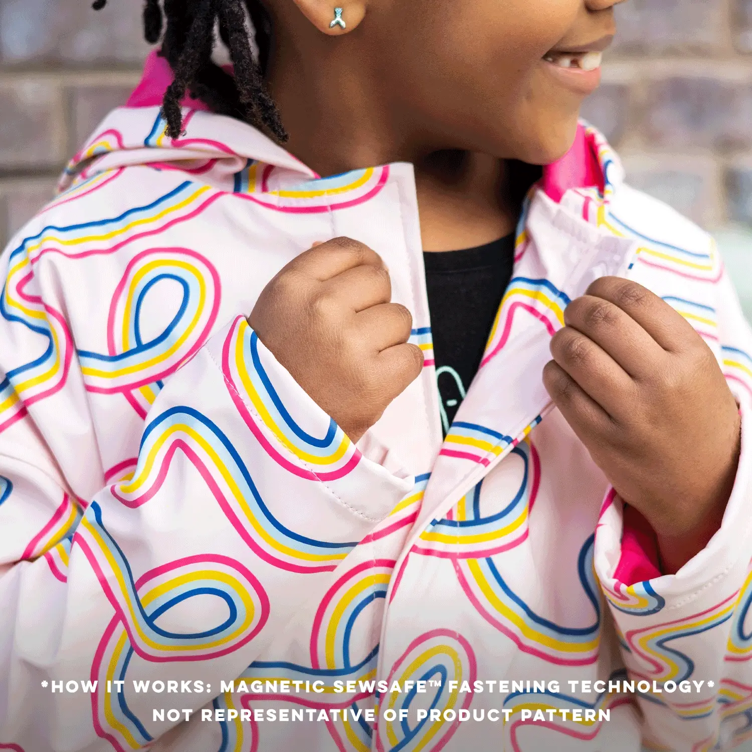 blue polka dot emoji magnetic singing in the raincoat - re-loved - Image 6