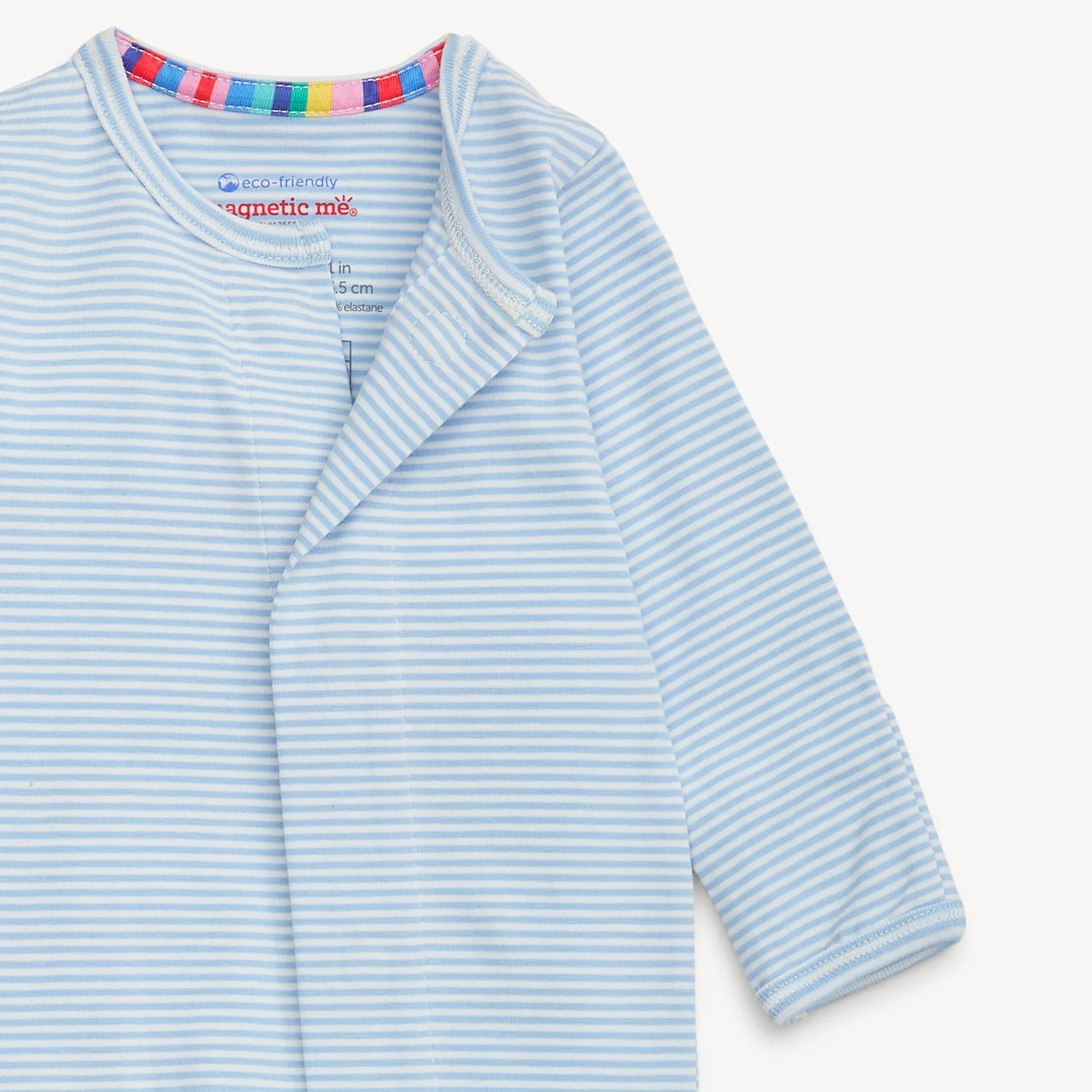 candy stripe yarn dye cloudstretch™ magnetic parent favorite footie - re-loved - Image 2