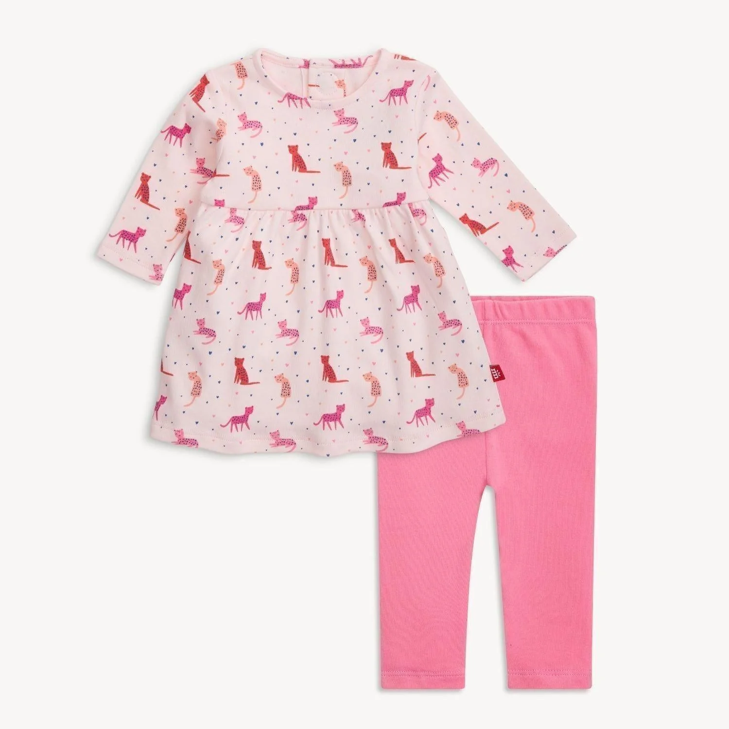 cheetah bonita organic cotton magnetic little baby dress + legging set - re-loved - Image 5