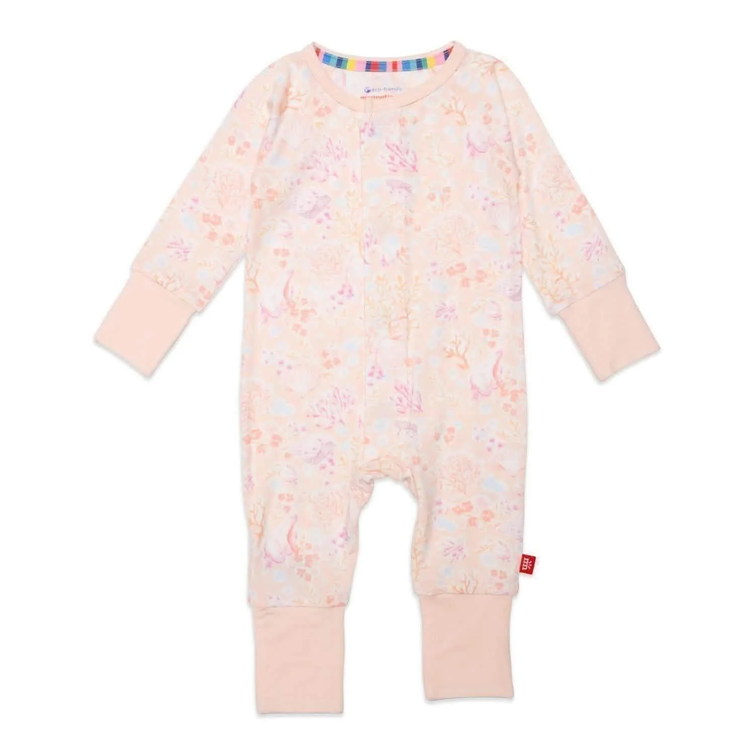 coral floral modal magnetic grow with me convertible coverall - re-loved - Image 4