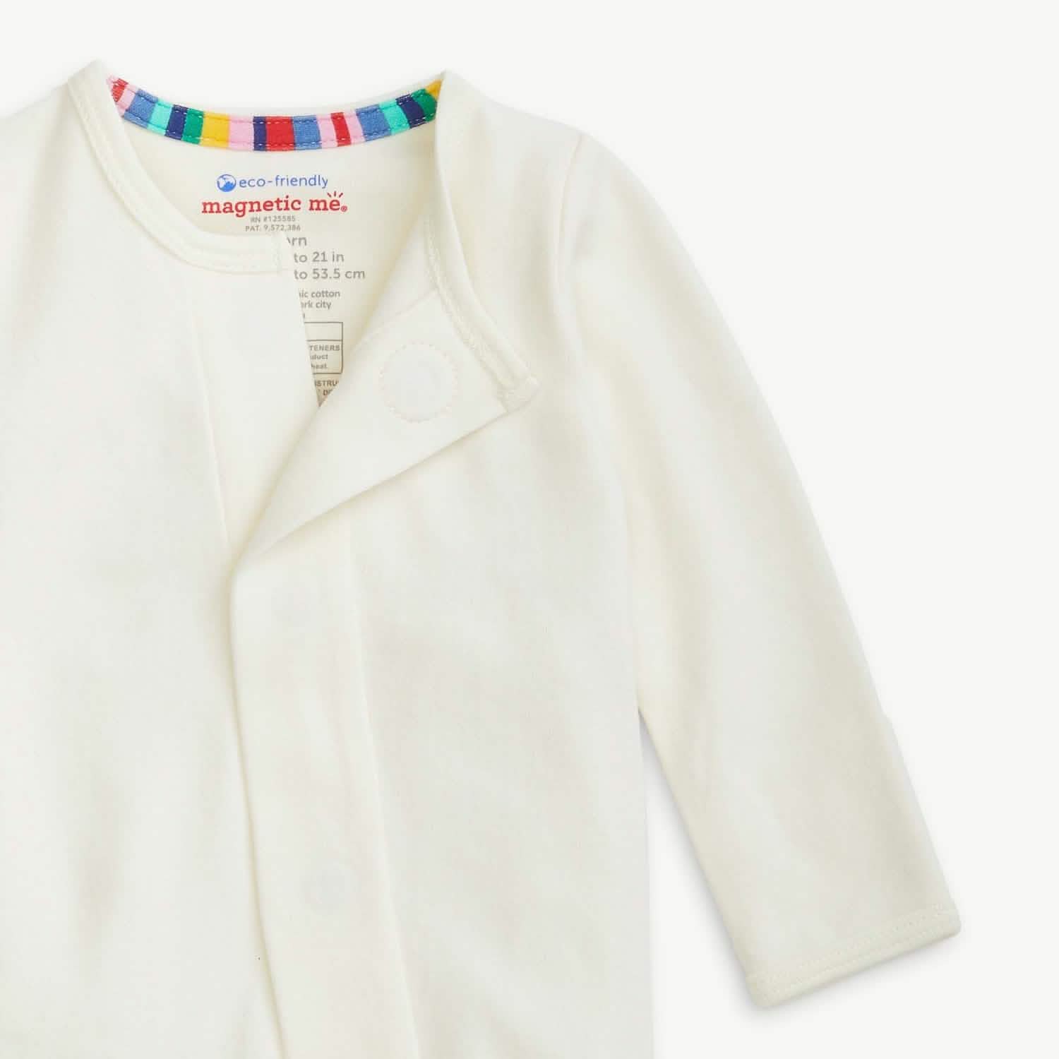 cream organic cotton magnetic parent favorite footie - re-loved - Image 3