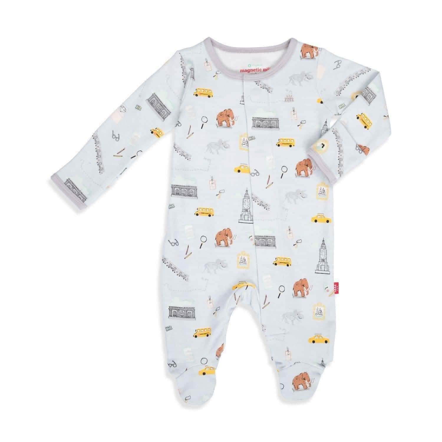 day at the museum organic cotton magnetic parent favorite footie - re-loved - Image 4