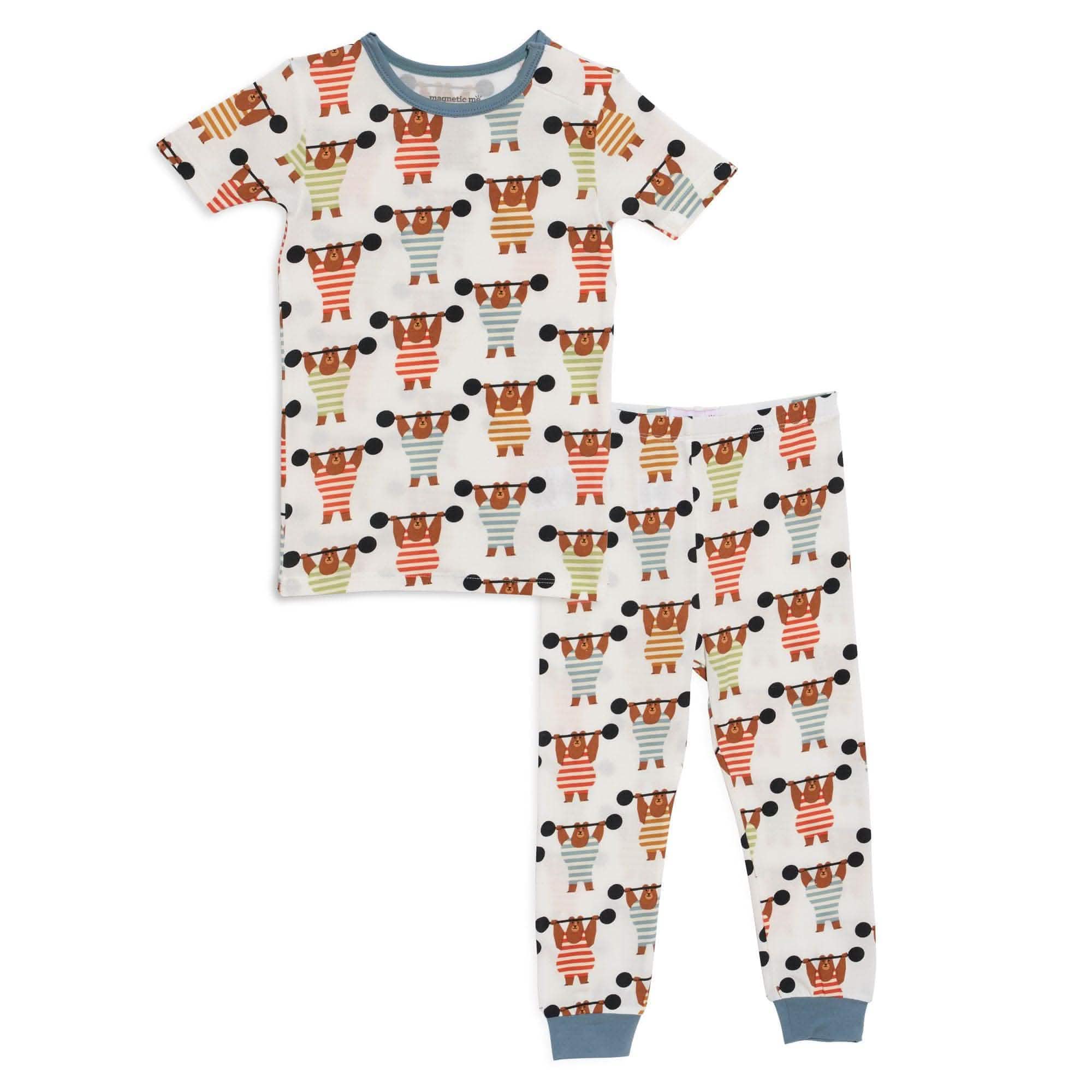 hustle for the muscle modal magnetic toddler and kids pajama set - re-loved - Image 2