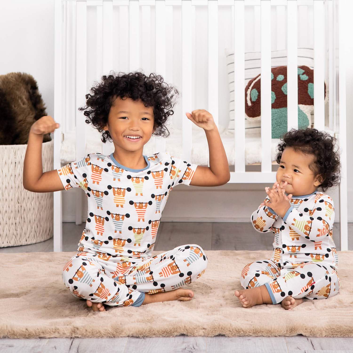 hustle for the muscle modal magnetic toddler and kids pajama set - re-loved - Image 3