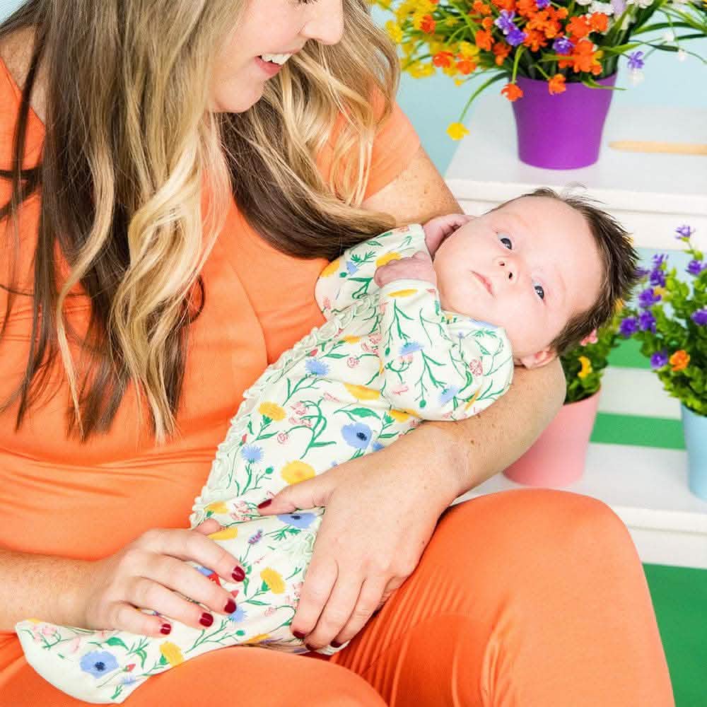 le jardin organic cotton ruffle magnetic parent favorite footie - re-loved - Image 3