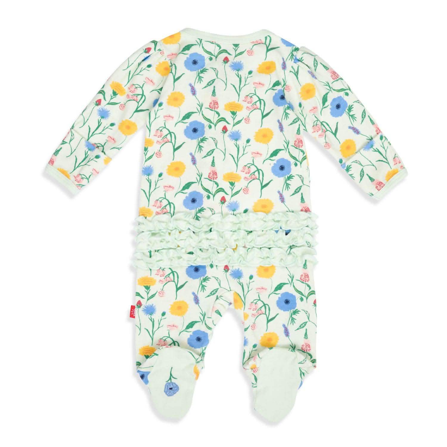 le jardin organic cotton ruffle magnetic parent favorite footie - re-loved - Image 4