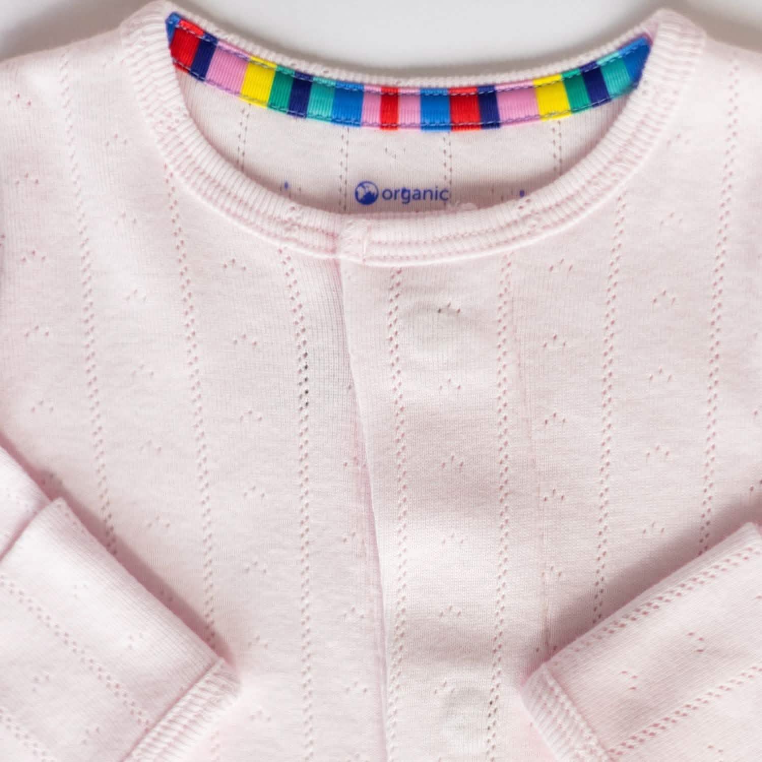 love lines pink organic cotton pointelle magnetic parent favorite footie - re-loved - Image 5