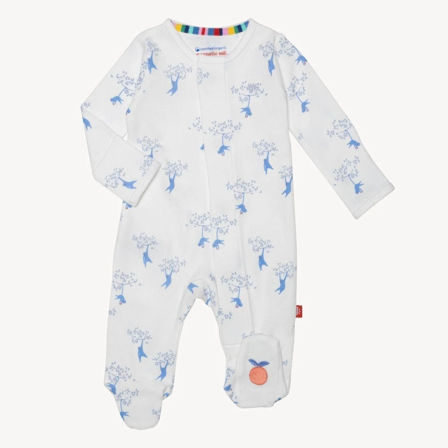 love our friend-chimp organic cotton magnetic parent favorite footie - re-loved - Image 4