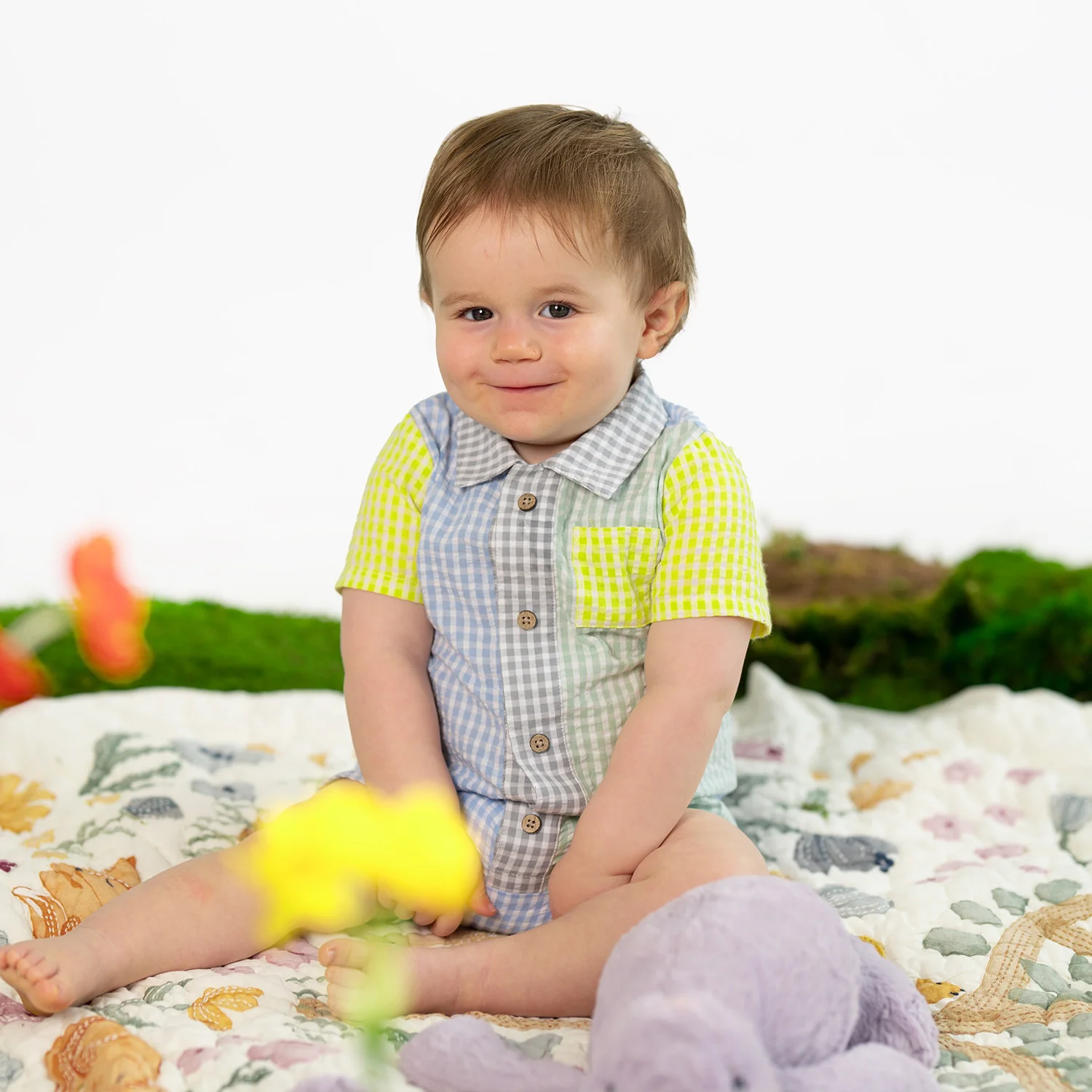 Magnetic Boys Collar Romper - Image 2