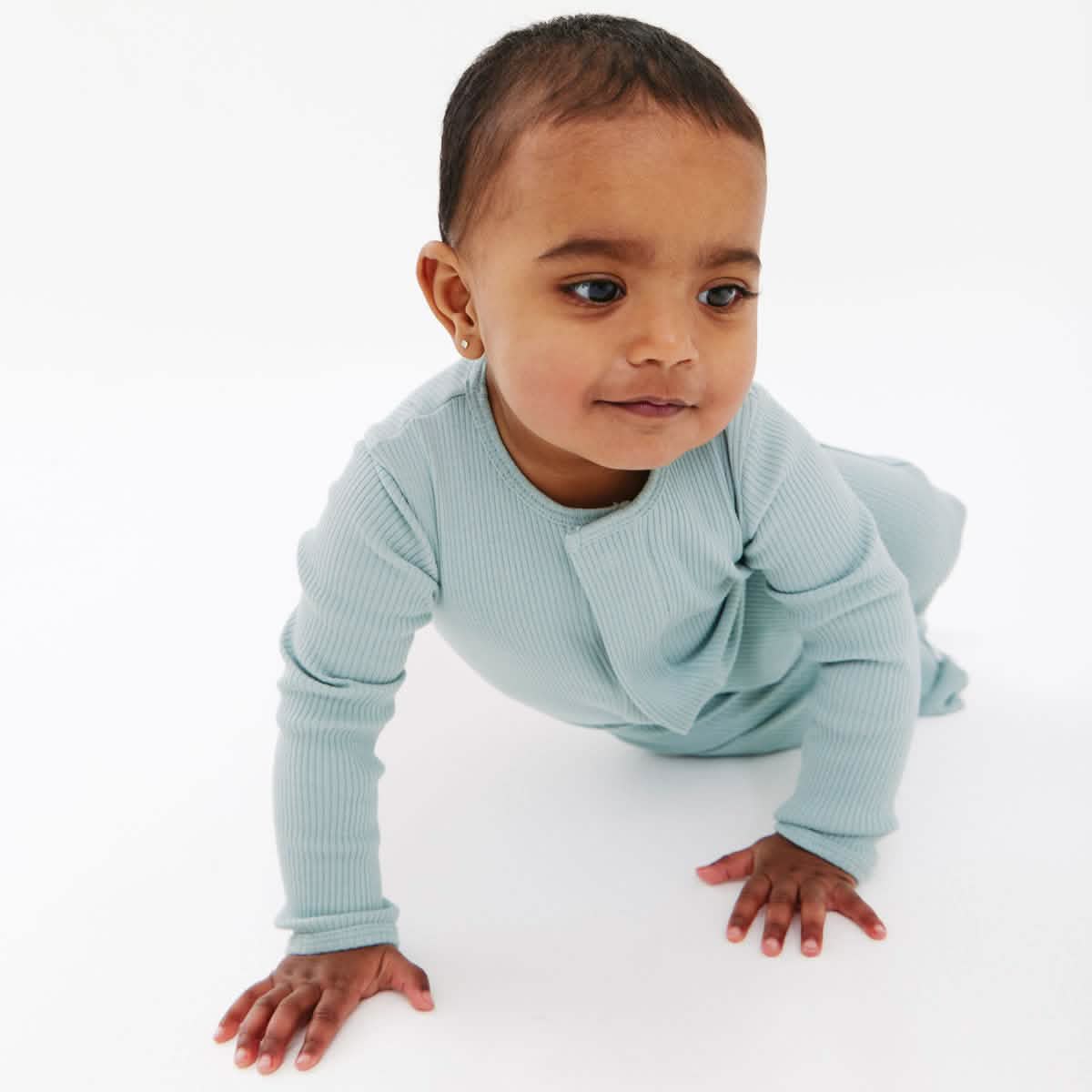 mist ribbed cotton magnetic parent favorite footie - re-loved - Image 3