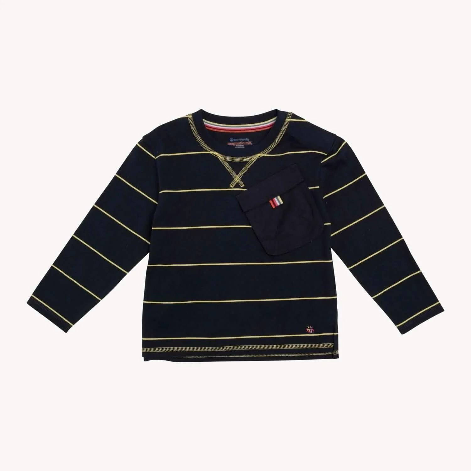 navy cotton magnetic long sleeve play all day top - re-loved - Image 2