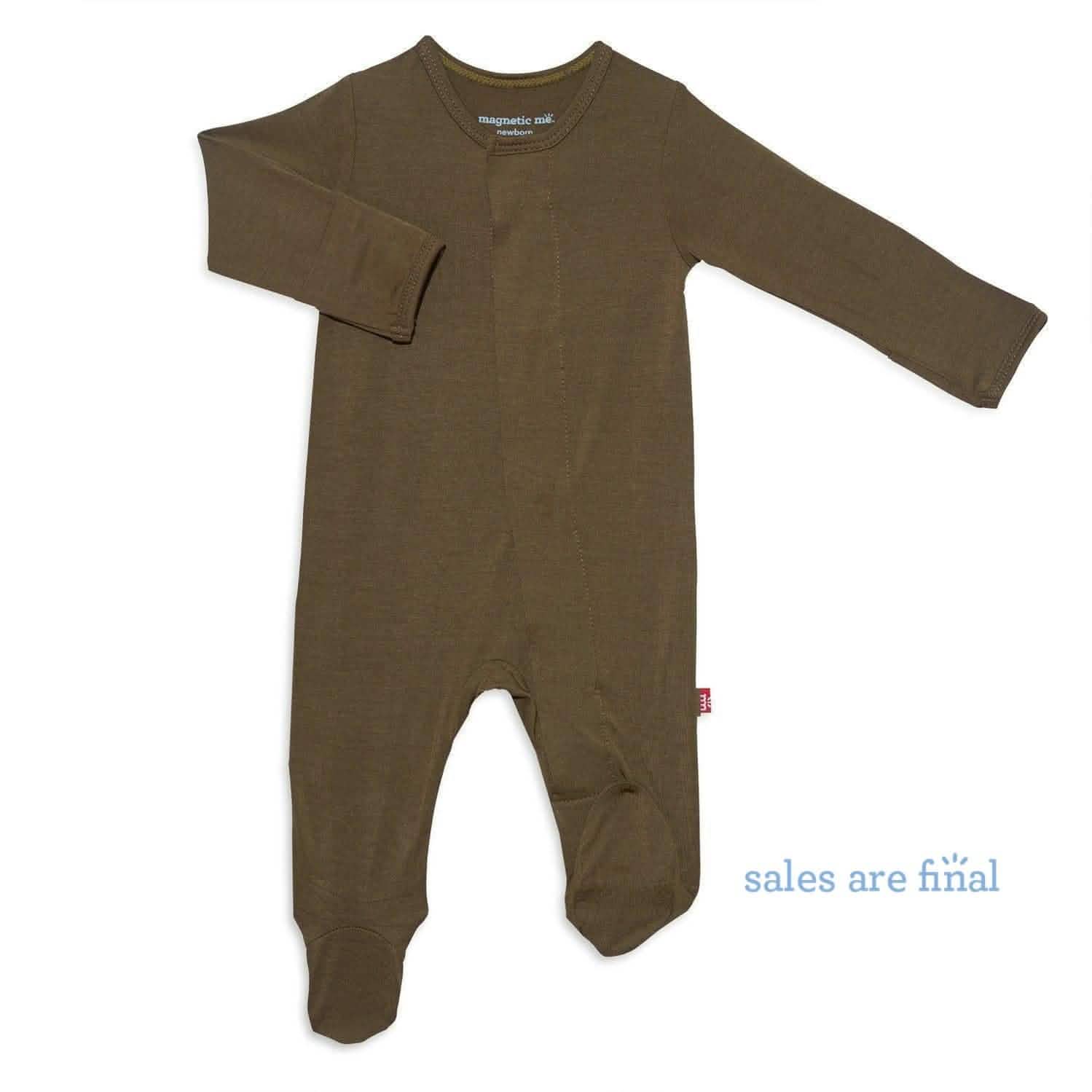 olive modal magnetic footie - re-loved - Image 4