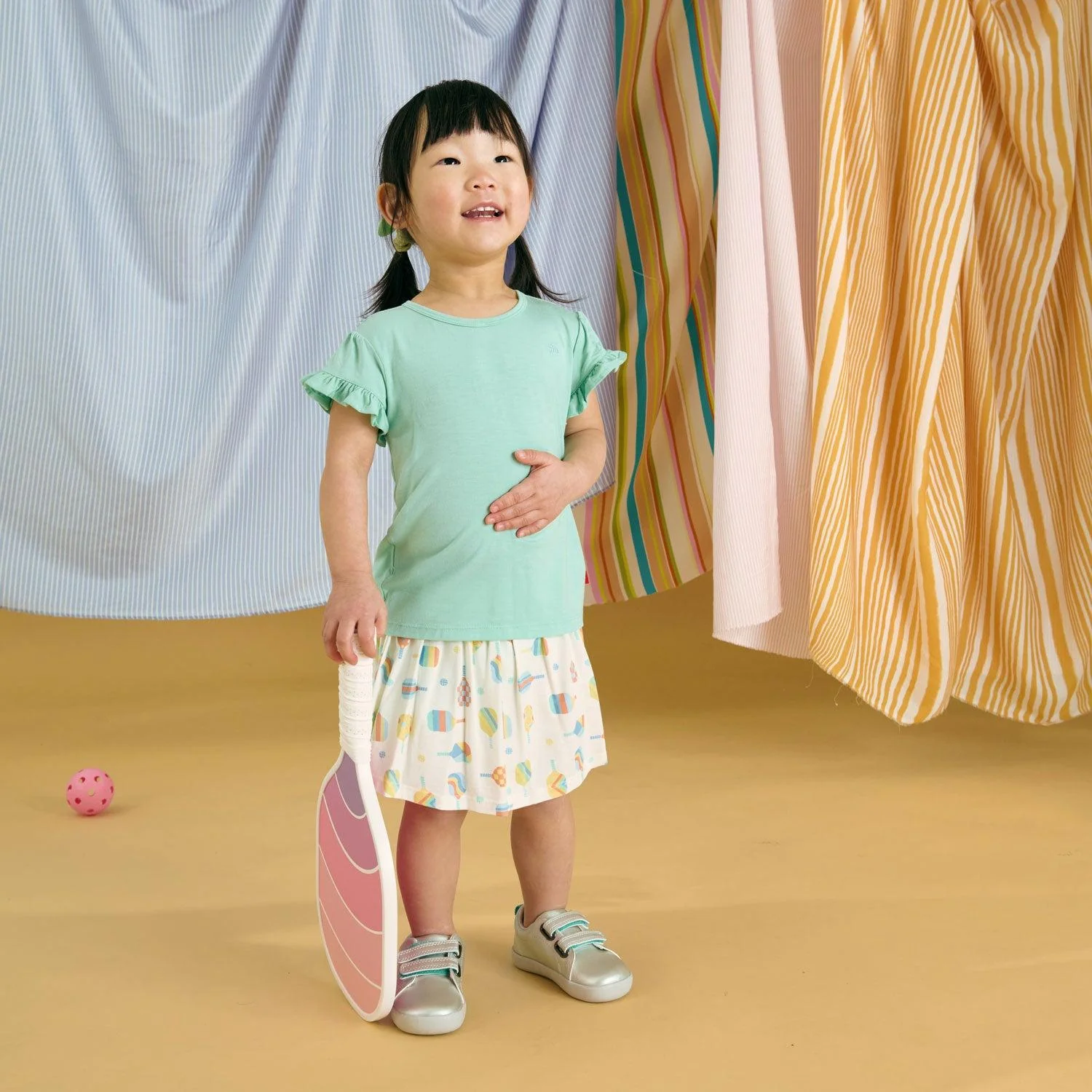 perfect pickle paddles modal magnetic play all day top + flutter skort set - re-loved - Image 6
