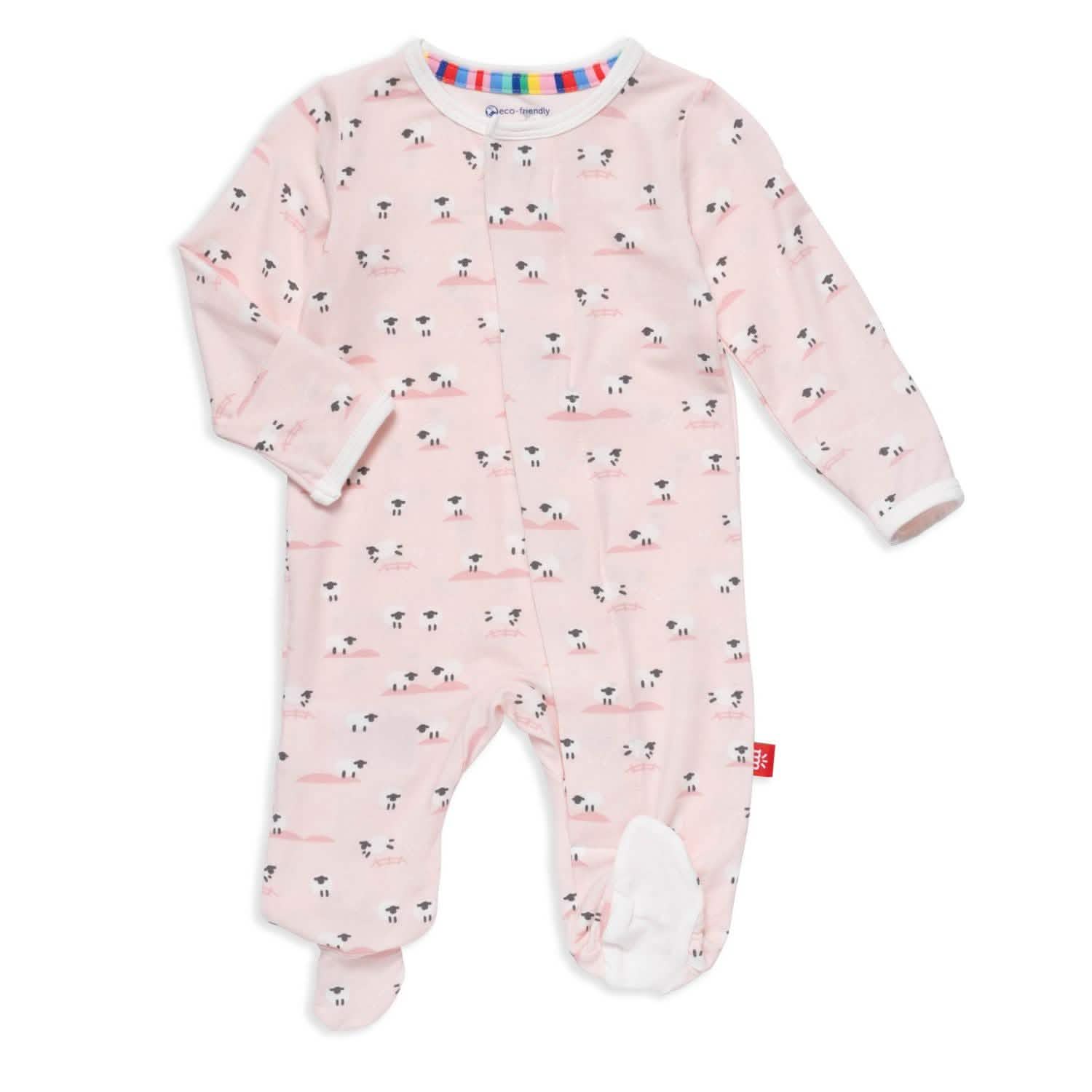 pink baa baa baby modal magnetic parent favorite footie - re-loved - Image 2
