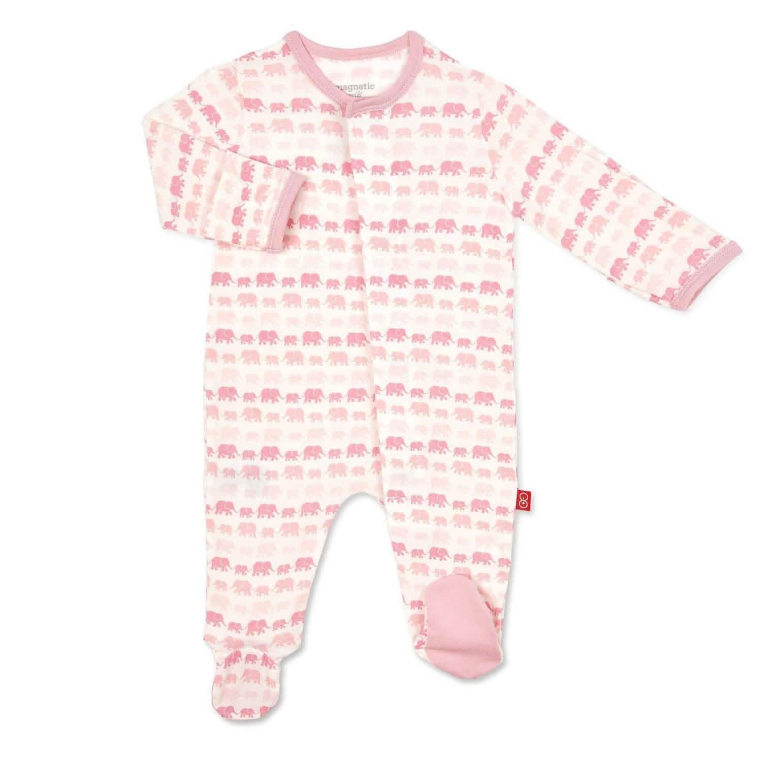 Pink Dancing Elephants modal magnetic parent favorite footie - re-loved - Image 3
