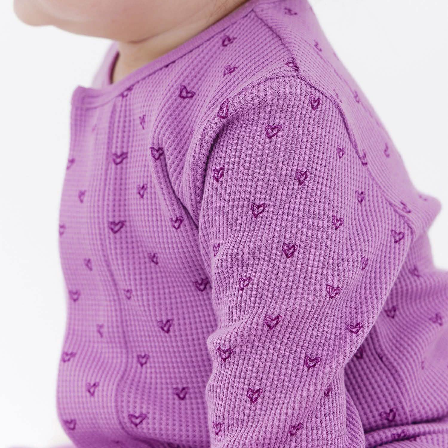 pink ribbon print waffle modal magnetic parent favorite footie - re-loved - Image 3