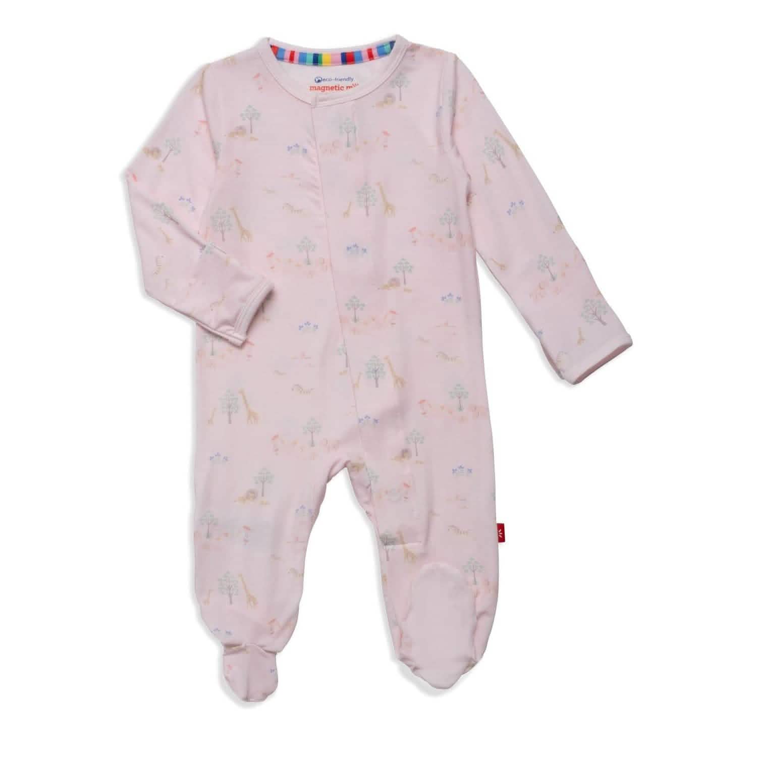 pink serene safari modal magnetic parent favorite footie - re-loved - Image 2