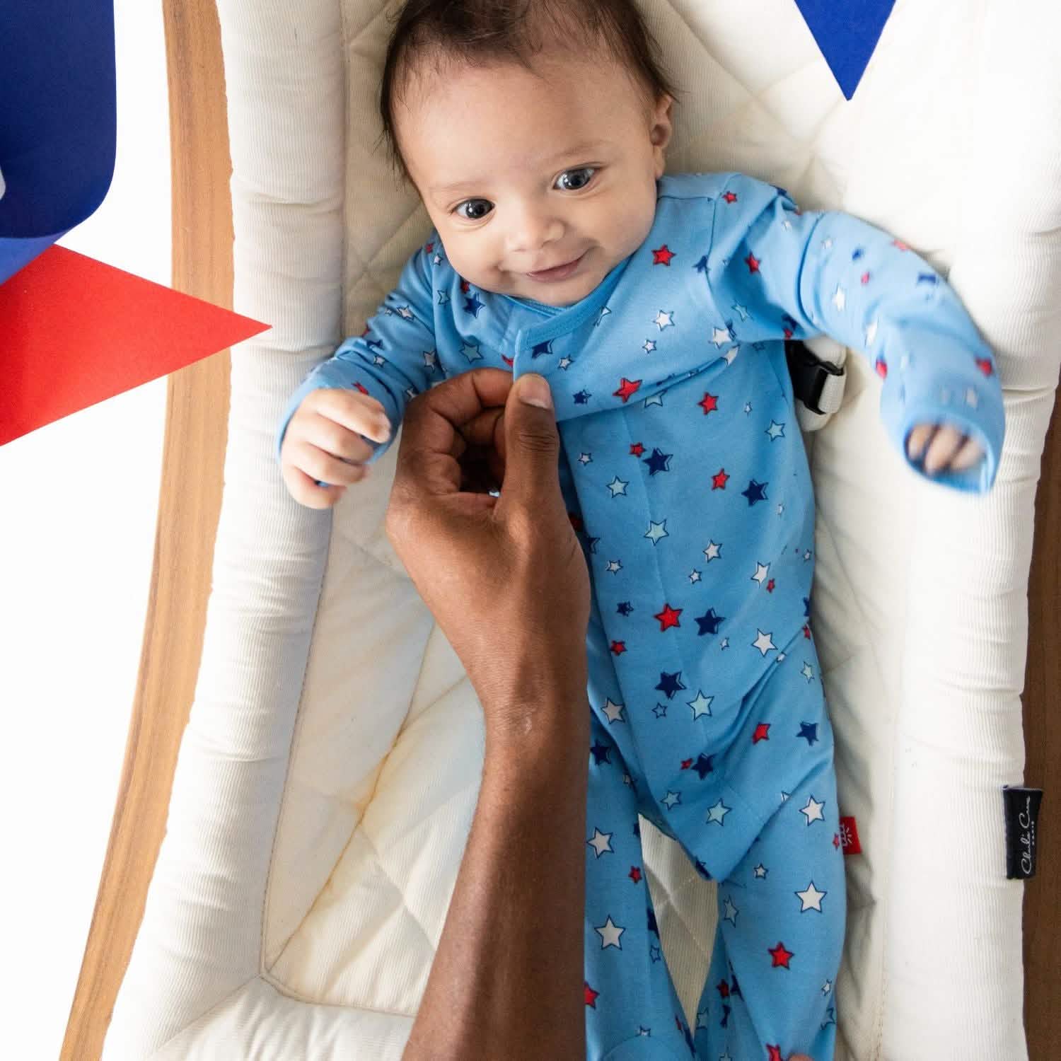 red white and bluetiful modal magnetic parent favorite footie - re-loved - Image 3