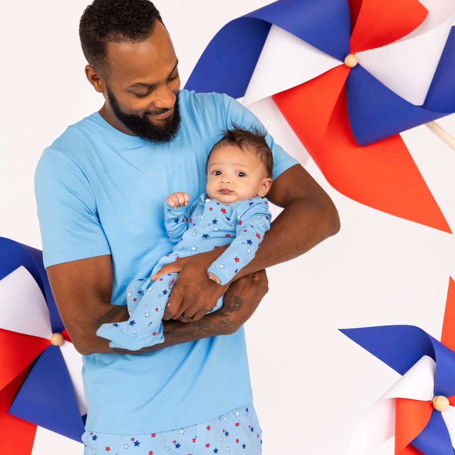 red white and bluetiful modal magnetic parent favorite footie - re-loved - Image 4