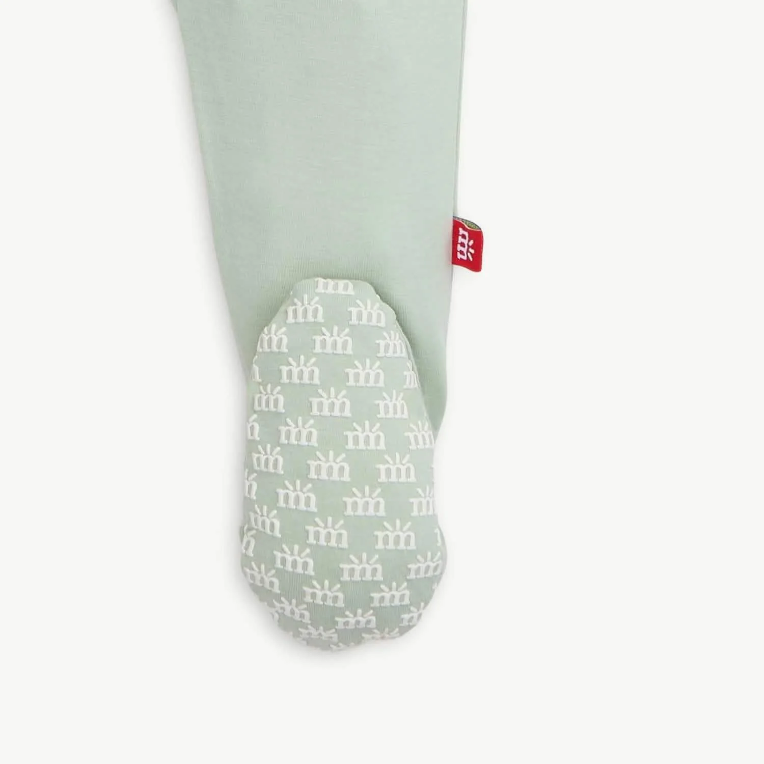 sea foam RightFit™ magnetic parent favorite footie with ruffles - re-loved - Image 3