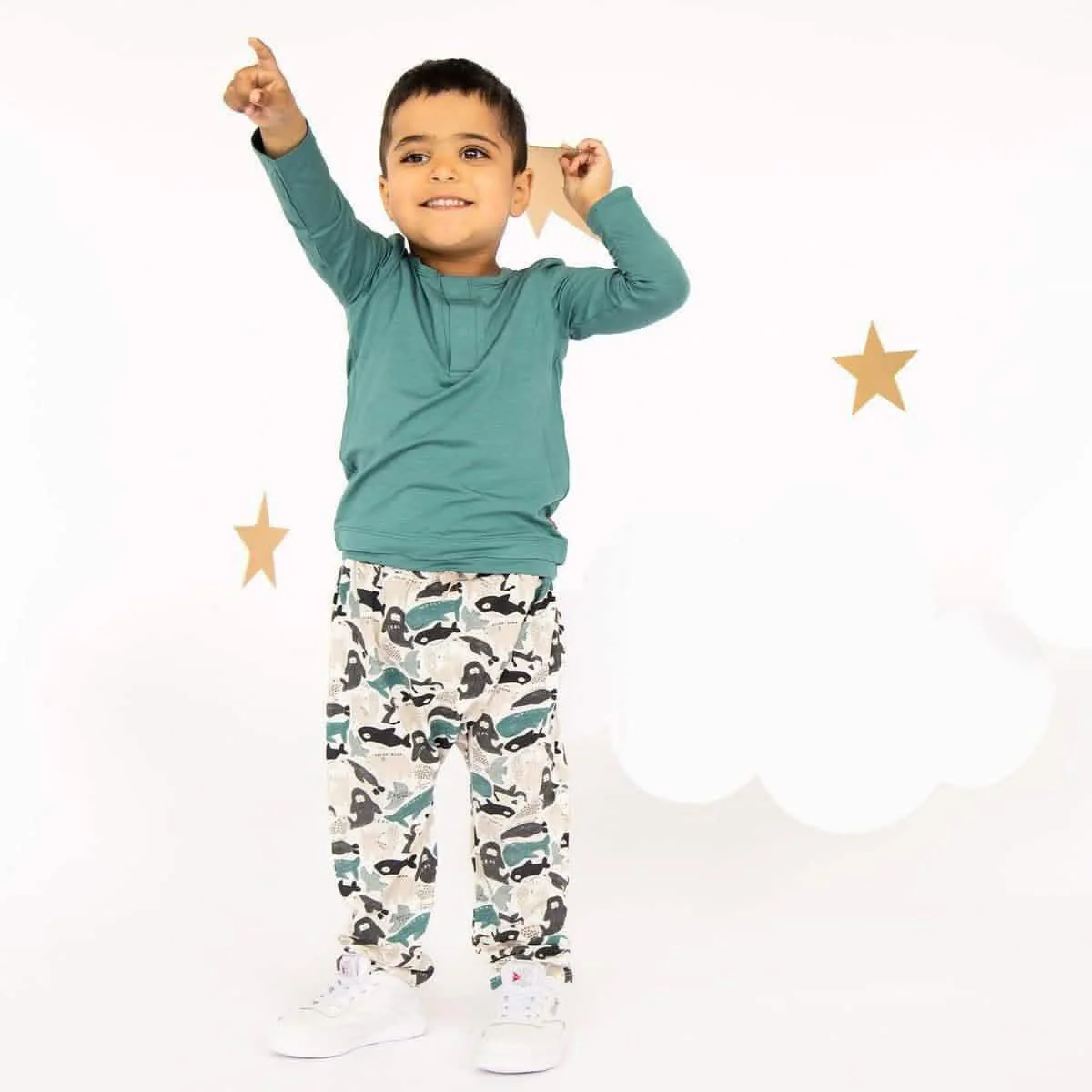 seas and greetings modal magnetic roll around long sleeve top + pant set - re-loved - Image 2