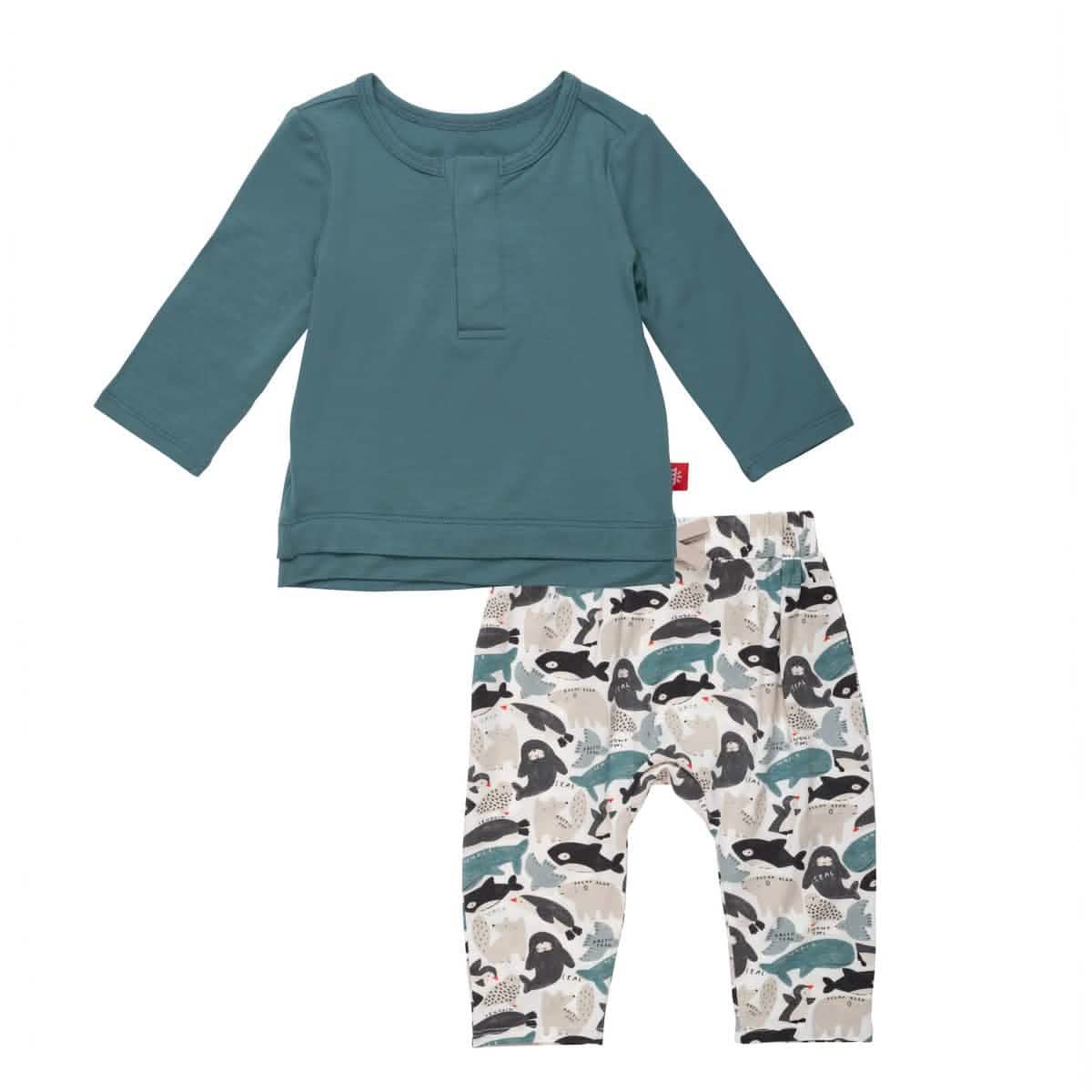 seas and greetings modal magnetic roll around long sleeve top + pant set - re-loved - Image 6