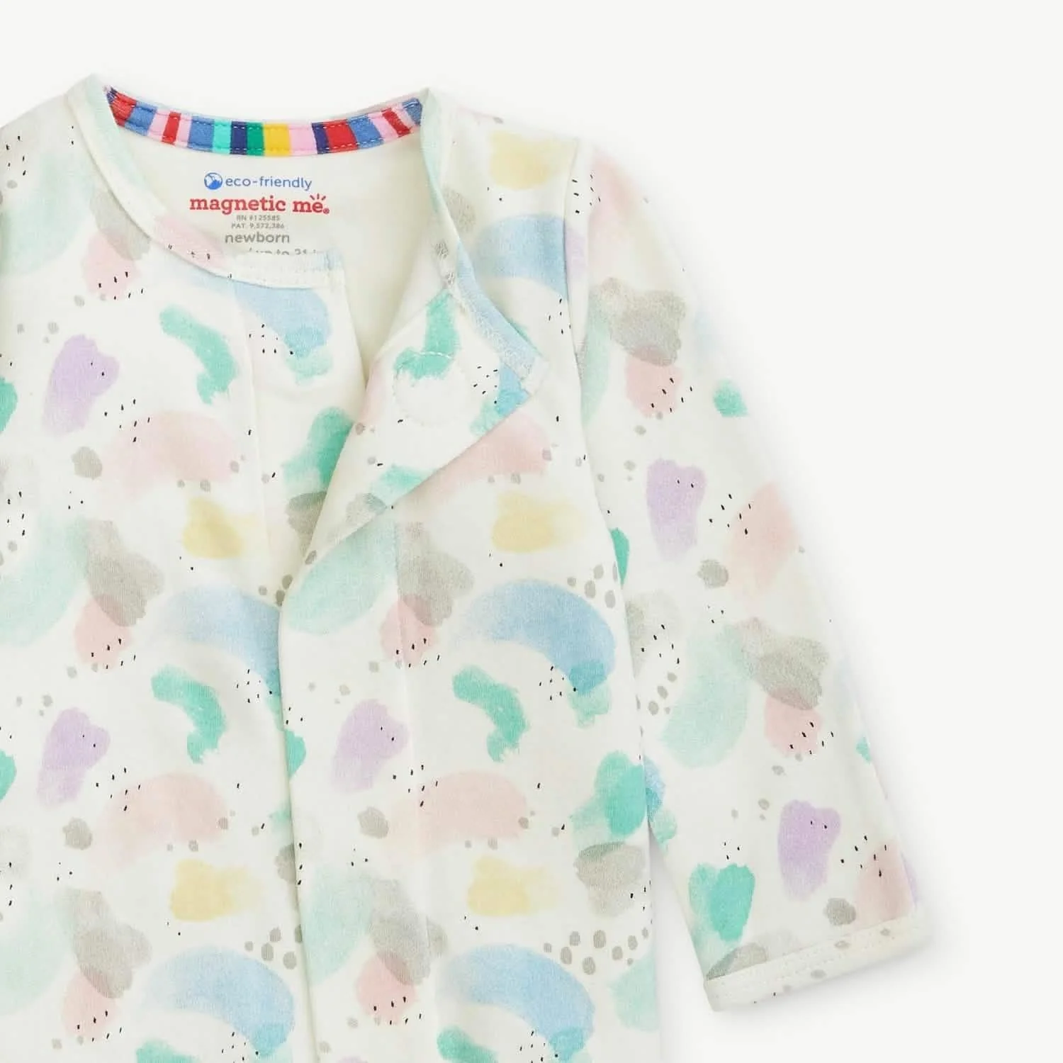 watercolor organic cotton magnetic parent favorite footie - re-loved - Image 3