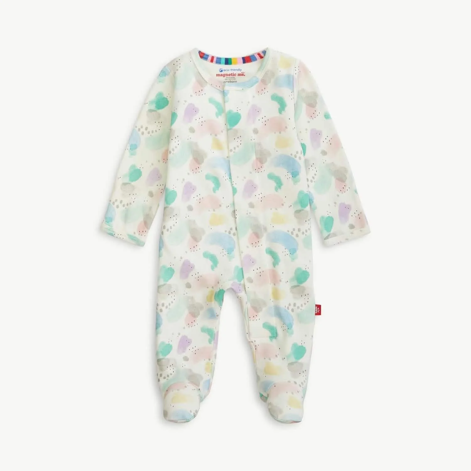 watercolor organic cotton magnetic parent favorite footie - re-loved - Image 7