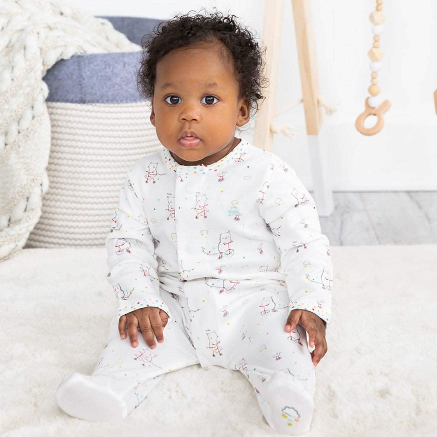welcome baby organic cotton magnetic footie - re-loved - Image 3