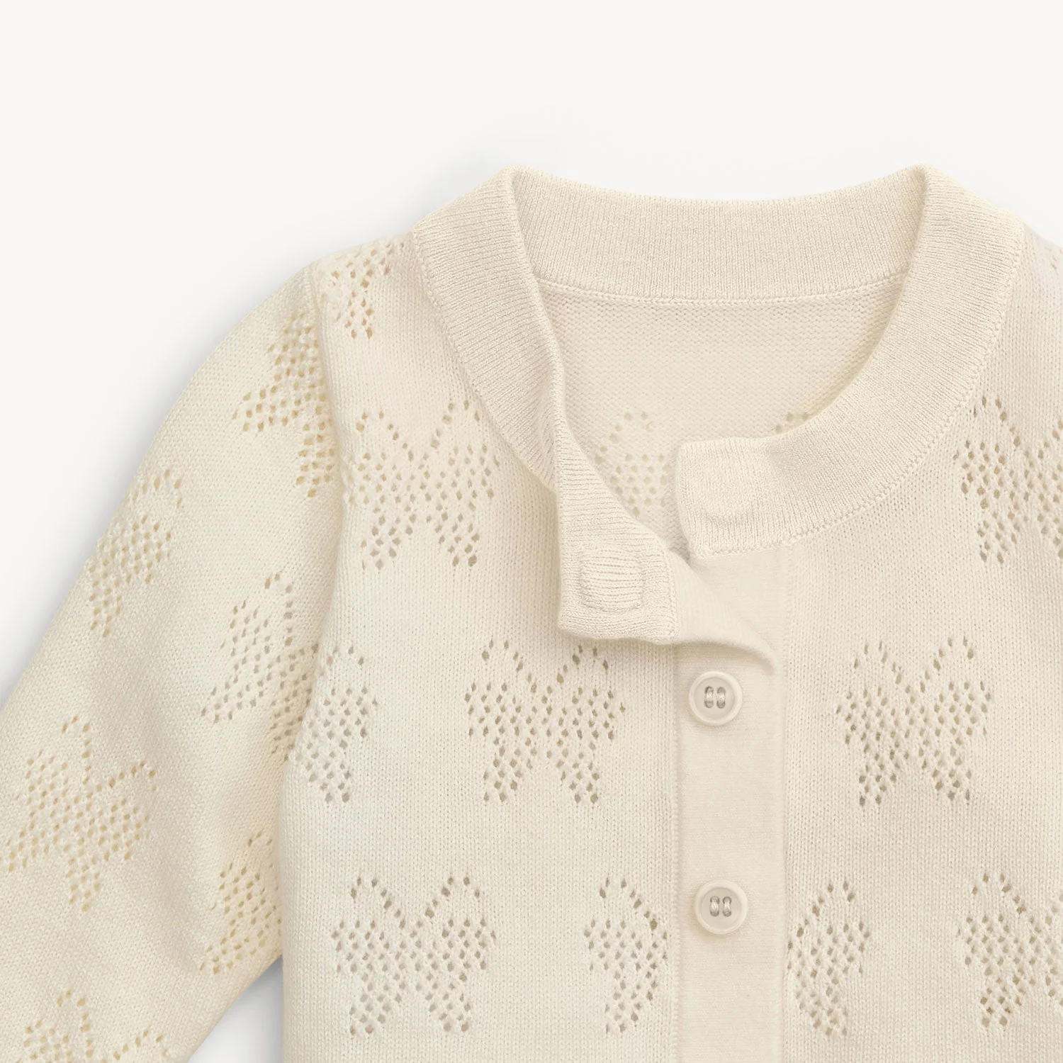 white cotton magnetic cardigan - re-loved - Image 2