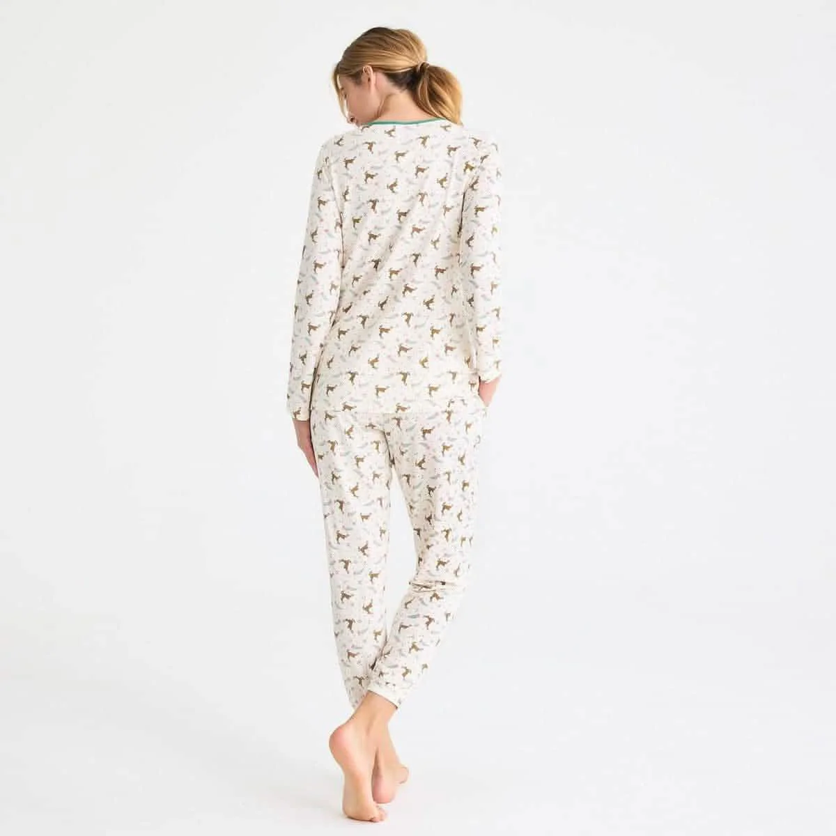 women's merry and bright modal magnetic long sleeve jogger set - re-loved - Image 2