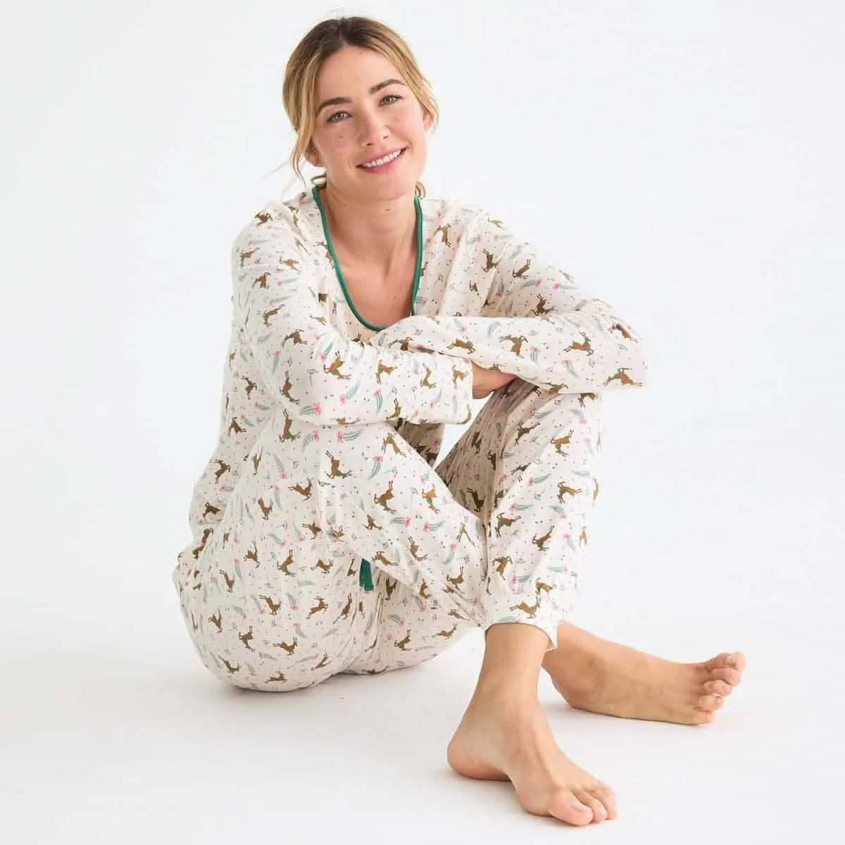 women's merry and bright modal magnetic long sleeve jogger set - re-loved - Image 5